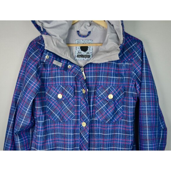 Nike Women's Bellevue Blue Plaid Snowboard Jacket Medium - Picture 3 of 9